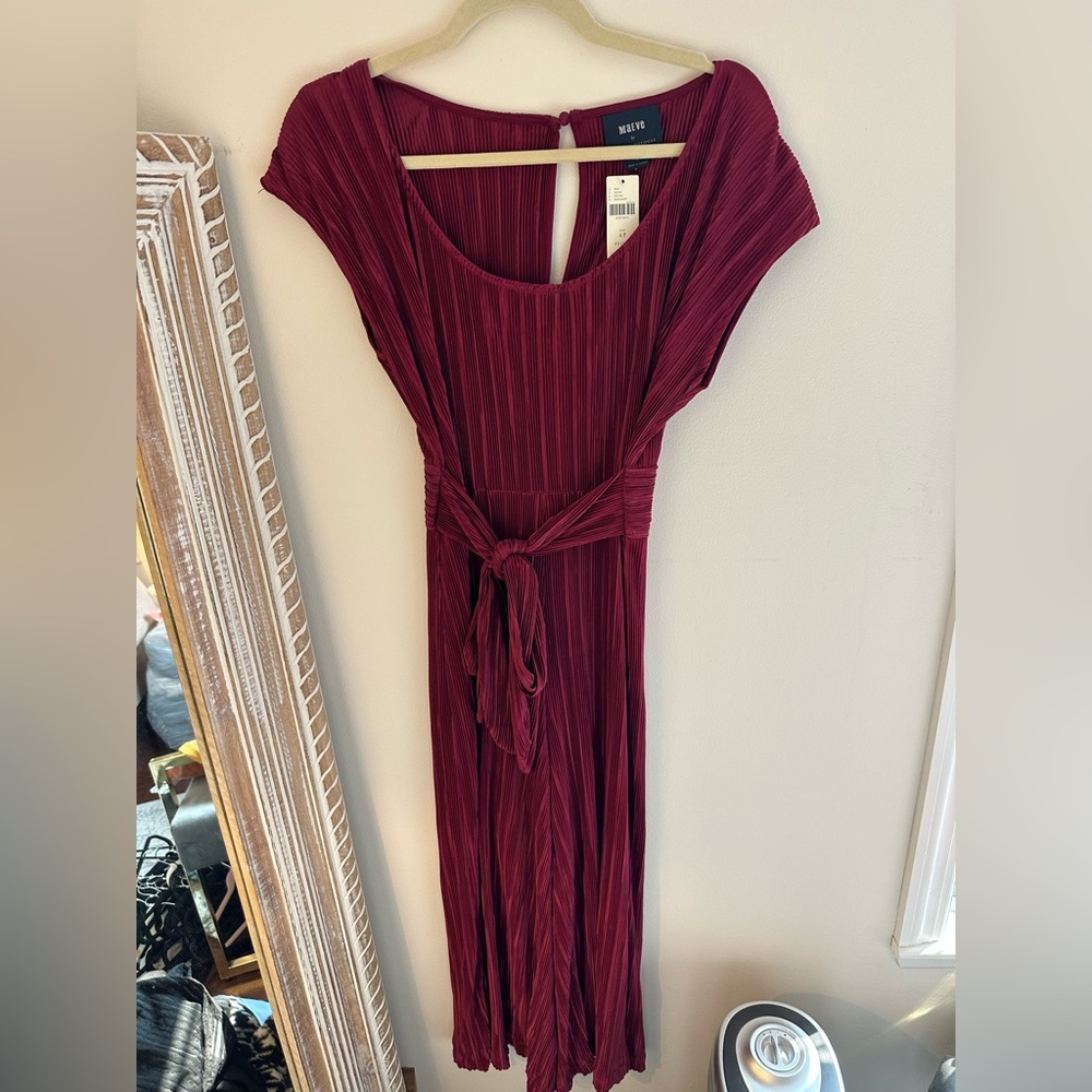 Maeve Maroon Pleated Jumpsuit